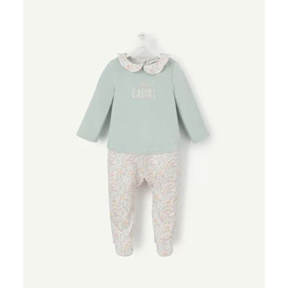 Dors bien vert avec imprimé fleuri en coton biologique bébé –  – Soldes