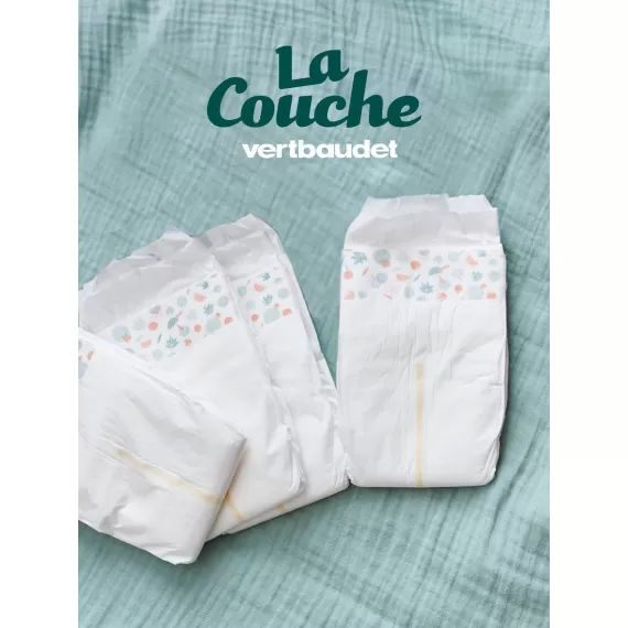 Box de 6 paquets de 32 couches T3 (de 4 à 9 kgs) VERTBAUDET blanc