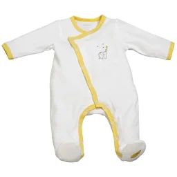 Pyjama Bébé En Velours Blanc/jaune