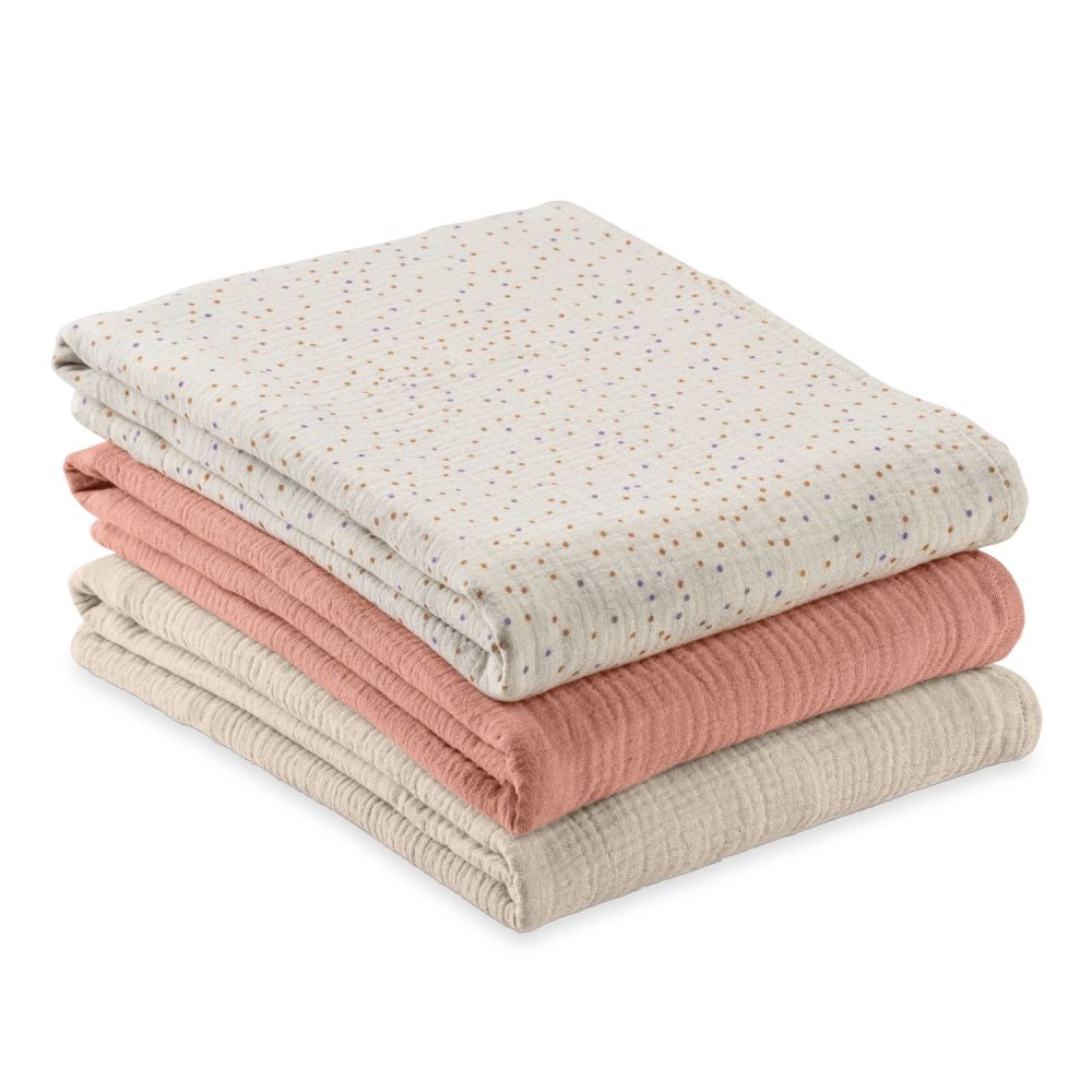 Lot 3 Langes Hauck Cuddle N Clean – Beige Dots/Cork/Beige