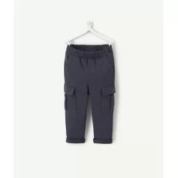 Pantalon relax bébé garçon en coton biologique bleu marine