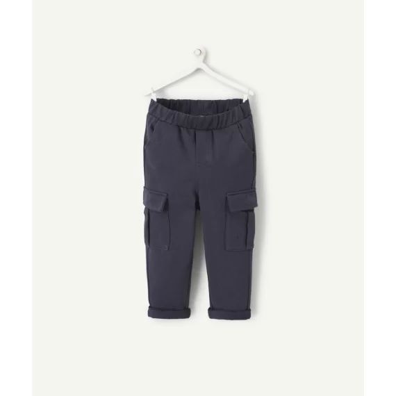 Pantalon relax bébé garçon en coton biologique bleu marine