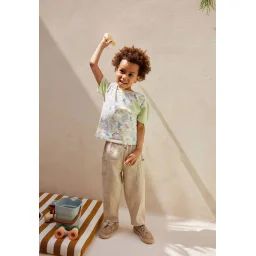 Pantalon Bébé En Lin Mélangé Moka Beige