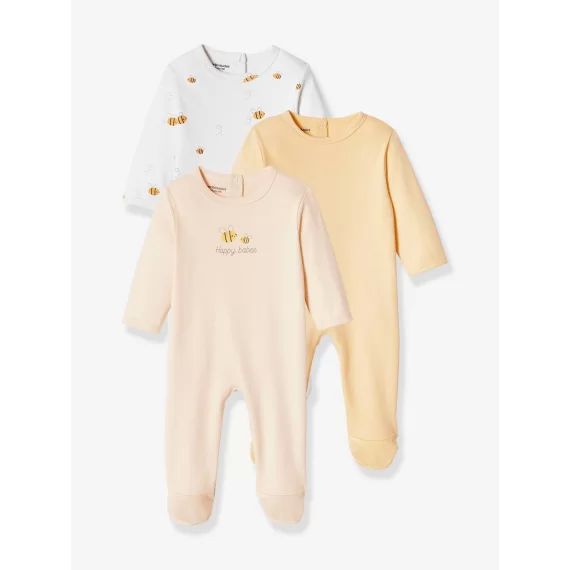 Lot de 3 dors-bien basic bébé en interlock BASICS écru