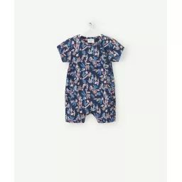 Dors bien short en coton bio bleu marine et imprimé –  – Soldes