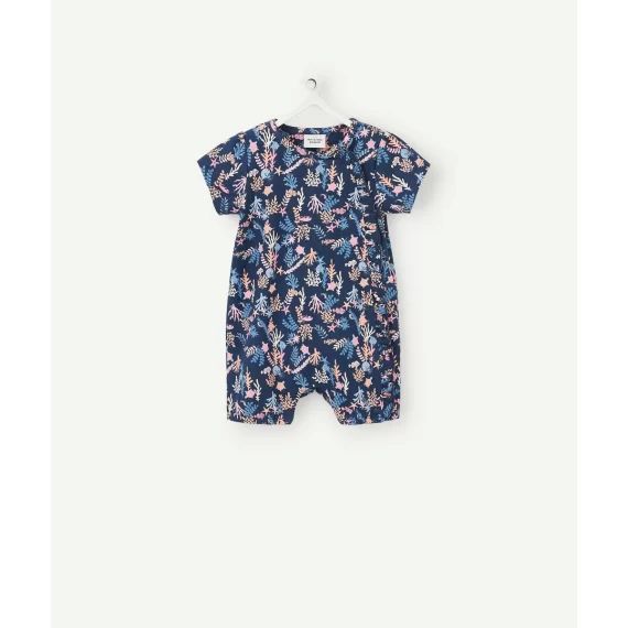Dors bien short en coton bio bleu marine et imprimé –  – Soldes