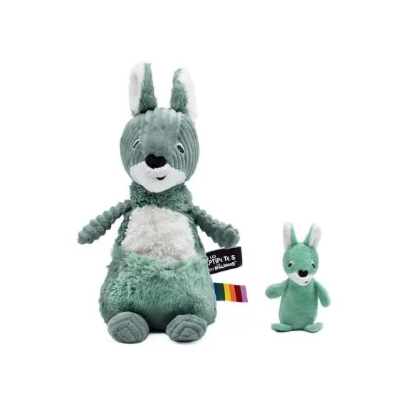 Peluche Les Ptipotos Kangourou vert (33 cm)