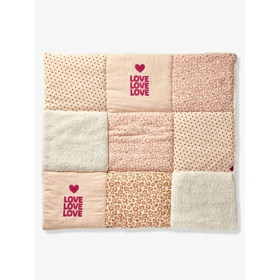 Tapis de sol patchwork / Fond de parc LOVELY LÉO rose imprimé