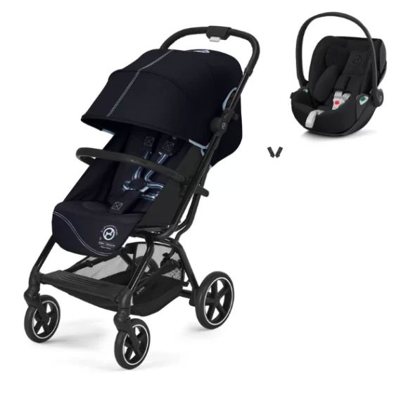 Poussette Cybex Eezy S PLUS 2 – Ocean Blue + Coque Auto Cloud Z2 i-Size – Deep Black (2022)