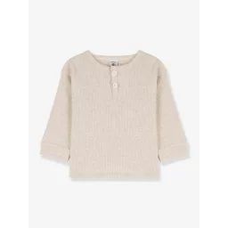 T-shirt manches longues bébé en coton bio PETIT BATEAU gris