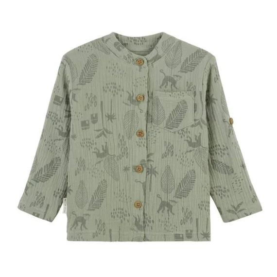 Chemise Bébé Garçon En Gaze De Coton Gao Vert