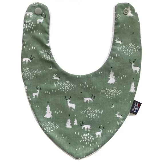 Bavoir bandana – Animaux d&rsquo;hiver vert vert