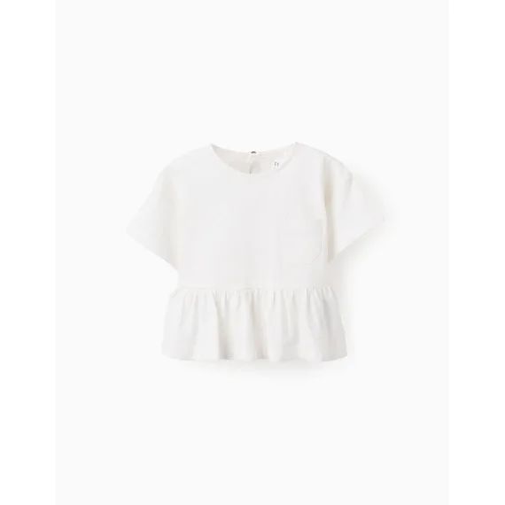 T-shirt Avec Poche À Volants Blanc