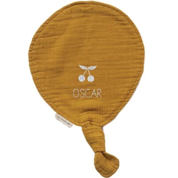 Doudou ballon Jaune moutarde (personnalisable)