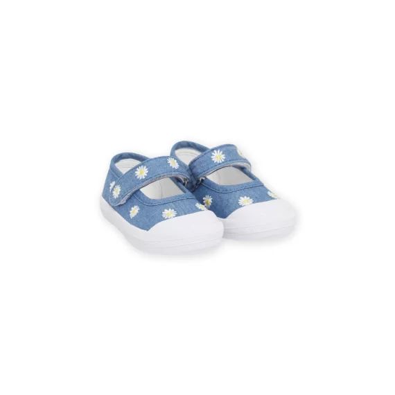 Salomés En Toile Denim Brodées Bébé Fille
