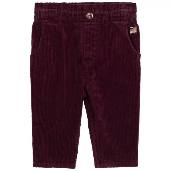Pantalon en velours côtelé Fille Violet