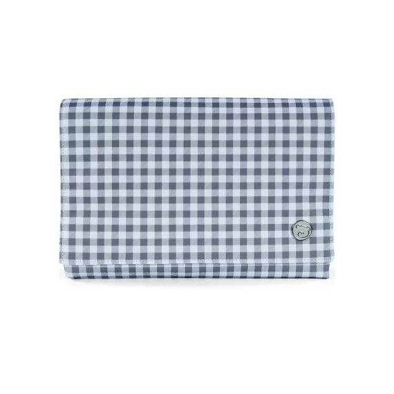 Tapis à langer Together Vichy bleu et gris