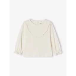 T-shirt blouse brodé bébé fille écru