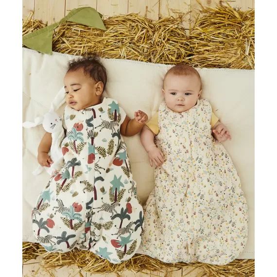 Gigoteuse en coton et rembourrage recyclé fleurie –  – Soldes