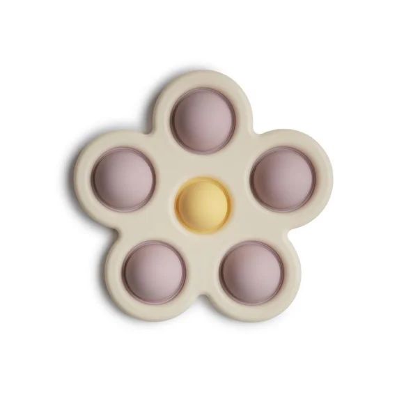Anneau De Dentition À Pression Fleurs En Silicone Lilac