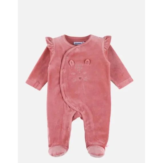 Pyjama En Velours Côtelé, Coeur Rose