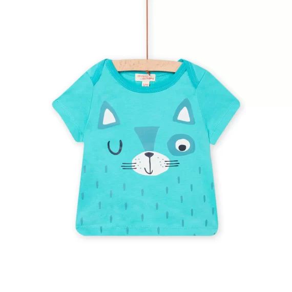 T-shirt Manches Courtes Turquoise Bébé Garçon