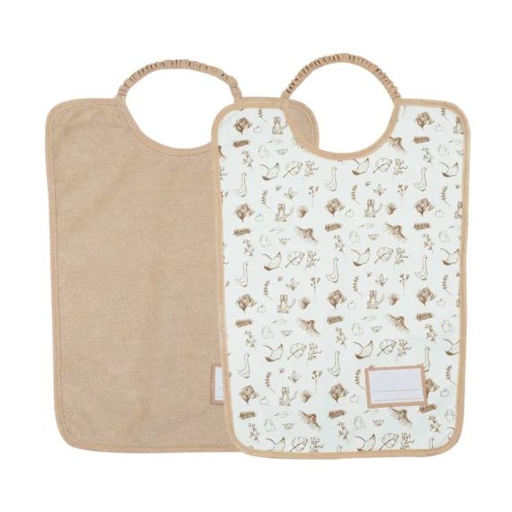Lot De 2 Bavoirs Maternelles Ecru