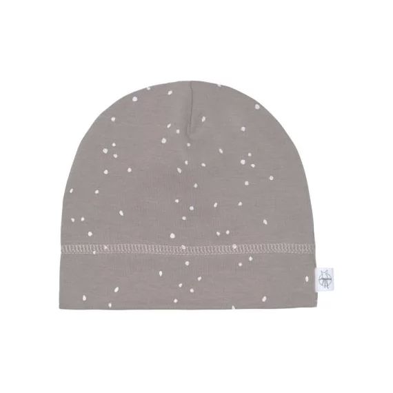 Bonnet en coton bio Sprinkle taupe (0-2 mois)