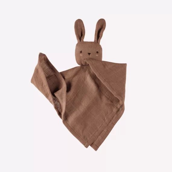 Doudou lange lapin noisette
