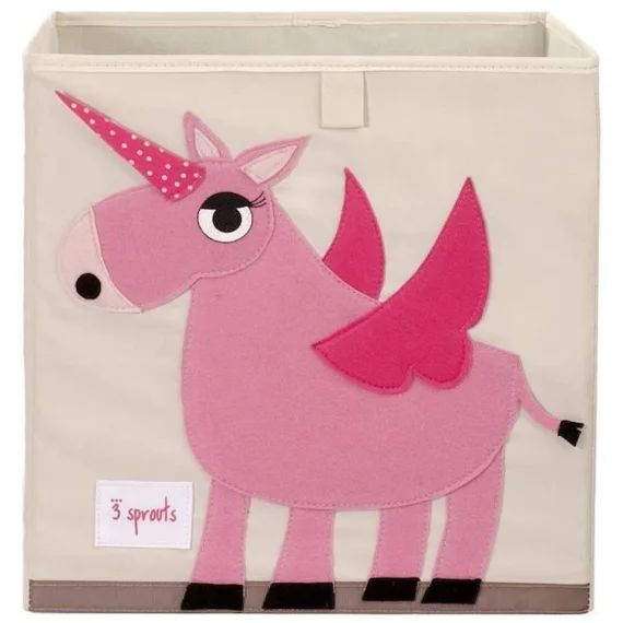 3 Sprouts – Cube de rangement Licorne – ELEMENTS FOR KIDS beige