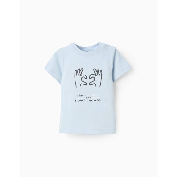 T-shirt En Jersey De Coton Bleu Clair