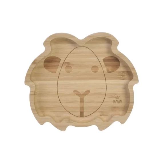 Assiette ventouse en bambou Lion