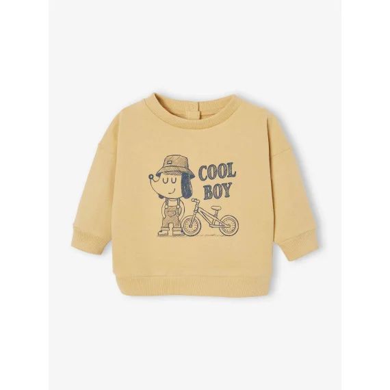Sweat-shirt Basics motif animal bébé ocre