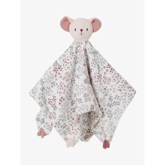 Doudou carré en gaze de coton GRENIER blanc