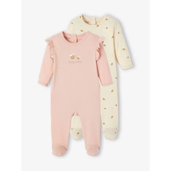 Lot de 2 dors-bien abeilles rose