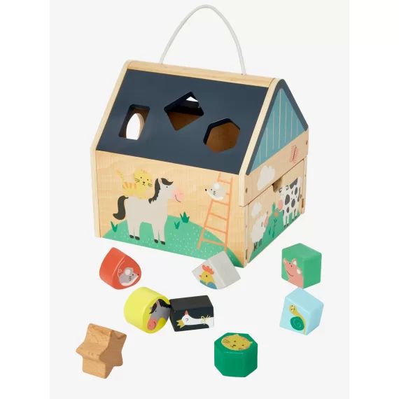 Maison des formes en bois FSC® multicolore