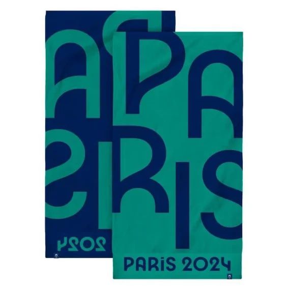 Serviette Jacquard 100% Coton Paris 2024 Jo Oly Colors, Taille : 70×133 Cm Bleu