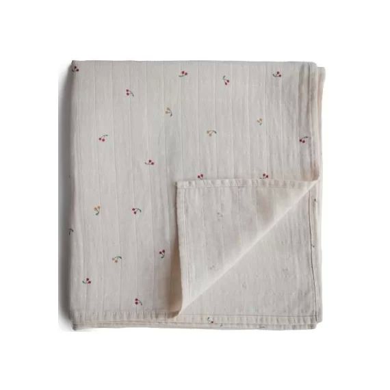 Maxi lange en coton bio Cherries (120 x 120 cm)