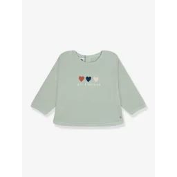 Sweat coeur fille PETIT BATEAU vert amande