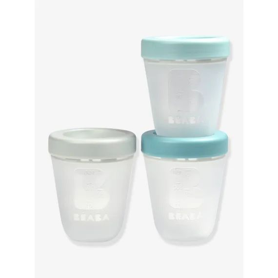 Lot De 3 Boîtes Hermétiques En Silicone Beaba 200 Ml Motif Jungle