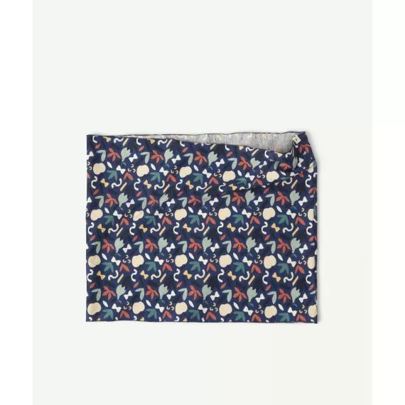 Snood bébé garçon en coton bleu avec formes colorées –  – Soldes