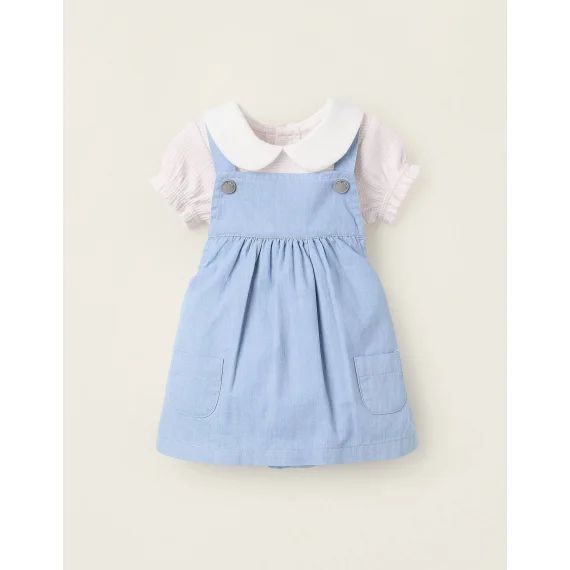 Body + Robe-salopette Bleu Clair