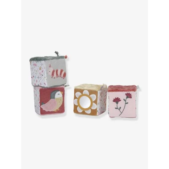 Lot de 4 cubes doux – Flowers&Butterflies – LITTLE DUTCH rose
