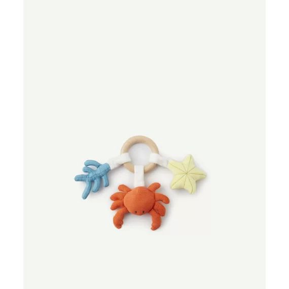 Le doudou crabe en relief avec son hochet –  – Soldes