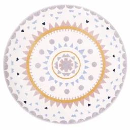 Tapis Nolita Tissé Mécaniquement En Polypropylène Multicolore Ø135 – Nattiot Blanc
