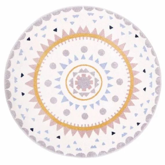 Tapis Nolita Tissé Mécaniquement En Polypropylène Multicolore Ø135 – Nattiot Blanc