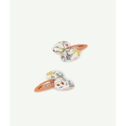 Lot de 2 barrettes noeuds fleuris –  – Soldes