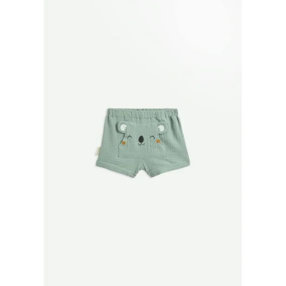 Short Bébé En Gaze De Coton Garden Party Vert