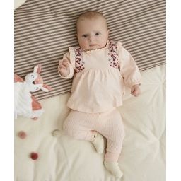 Legging côtelé rose bébé fille –  – Soldes
