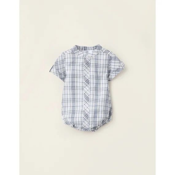 Body-chemise Avec Carreaux Blanc